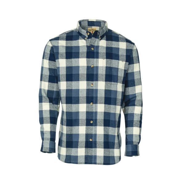 81154467 Ultimate Flannel Long-Sleeve Shirt for Men, Navy Blue Buffalo - Large Tall -  RedHead