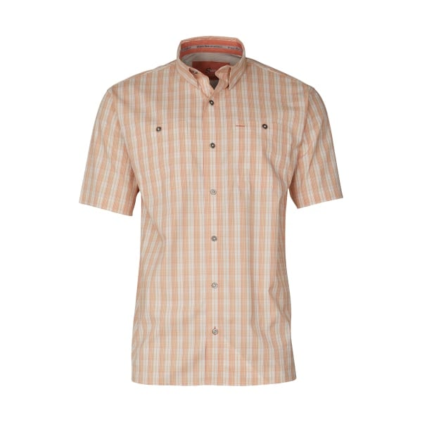 81031998 Ultimate Angler Plaid Short-Sleeve Shirt for Men - Almost Apricot Plaid - Medium -  World Wide Sportsman