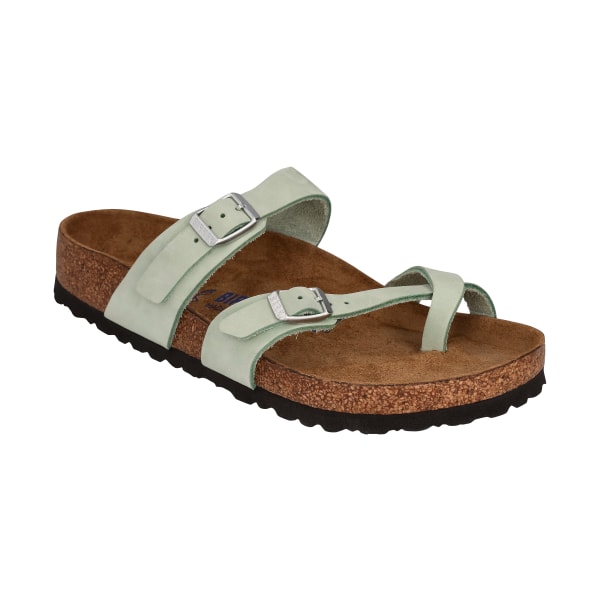 81068462 Mayari Soft Footbed Nubuck-Leather Sandals for Ladies - Matcha - Size 39M -  Birkenstock