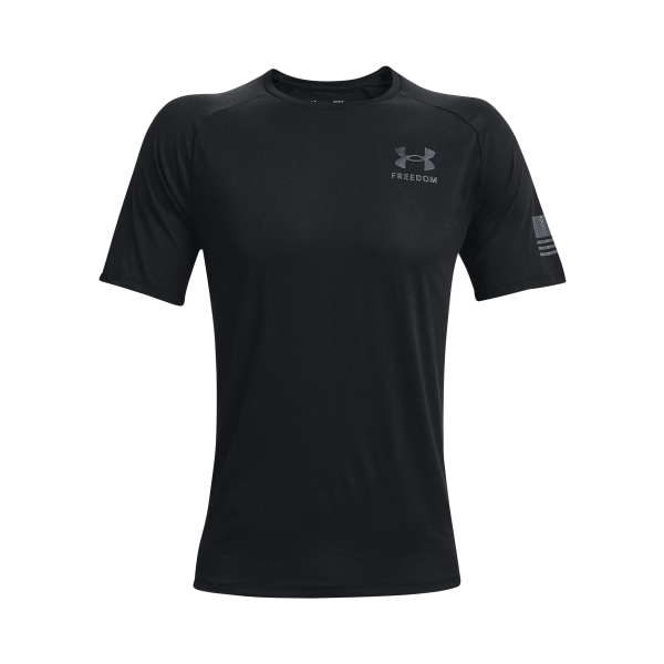 Under Armour 81212882 Freedom Tech Short-Sleeve T-Shirt for Men - Black & Pitch Gray - 4XL -  Inner Armour