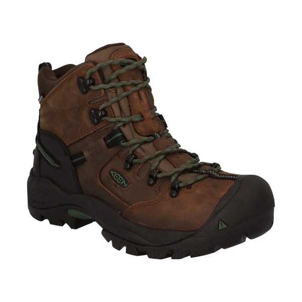 81058357 Pittsburgh Energy Waterproof Carbon Toe Work Boots for Men - Cascade Brown & Green - Size 8.5- Medium -  Keen Utility