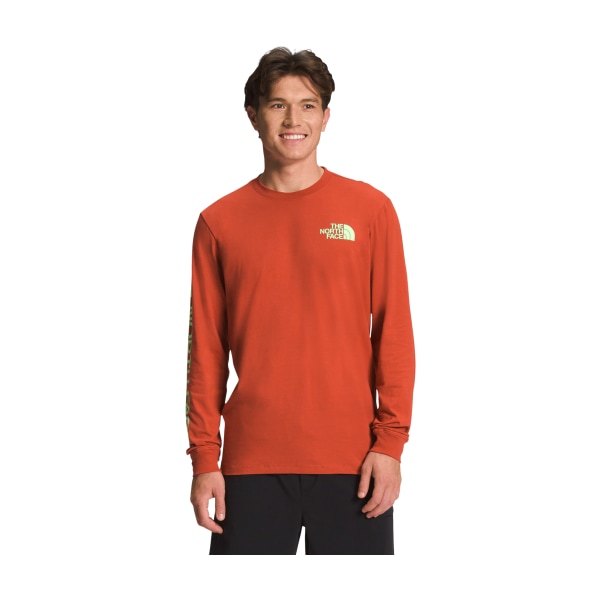 81082390 Hit Graphic Long-Sleeve T-Shirt for Men - Rust Bronze & Lime Cream - Large -  The North Face