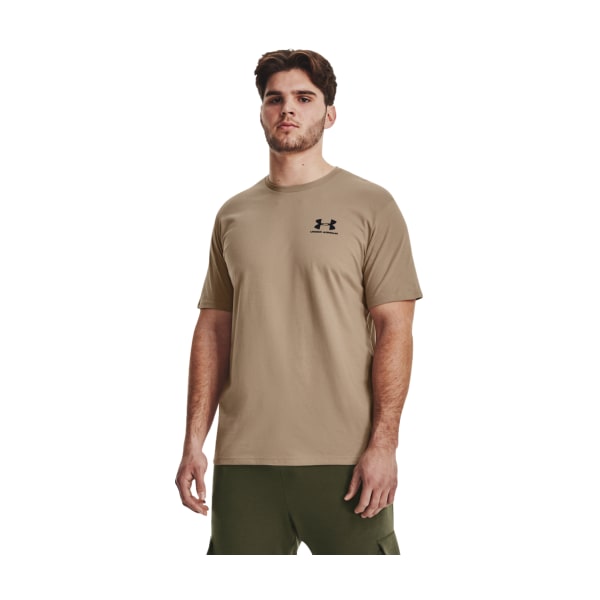 Under Armour 81143274 Sportstyle Left Chest Short-Sleeve T-Shirt for Men - Sahara & Black - 2XL -  Inner Armour