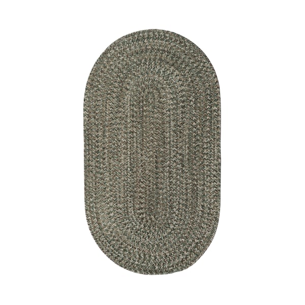 81004929 Worcester Indoor & Outdoor Braided Oval Area Rug - Medium Heather - 8 x 11 ft -  Capel