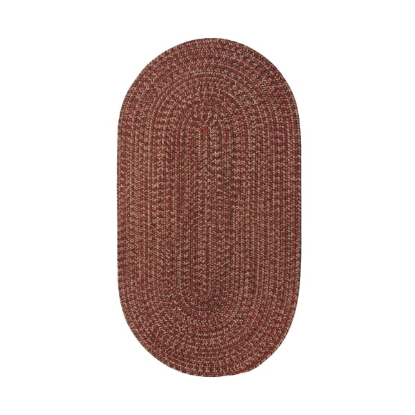 81005064 Worcester Indoor & Outdoor Braided Oval Area Rug - Dark Ruby - 8 x 11 ft -  Capel