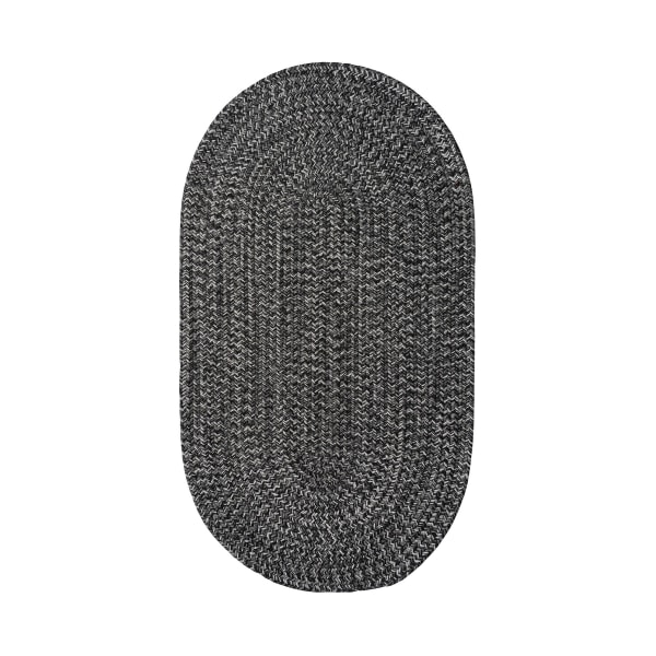 81004948 Worcester Indoor & Outdoor Braided Oval Area Rug - Dark Charcoal - 8 x 11 ft -  Capel