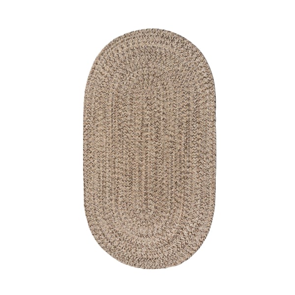 81004932 Worcester Indoor & Outdoor Braided Oval Area Rug - Medium Mocha - 8 x 11 ft -  Capel