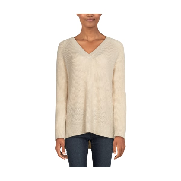 81141141 Ribbed V-Neck Raglan Long-Sleeve Sweater for Ladies - Oatmeal - 2X -  Natural Reflections