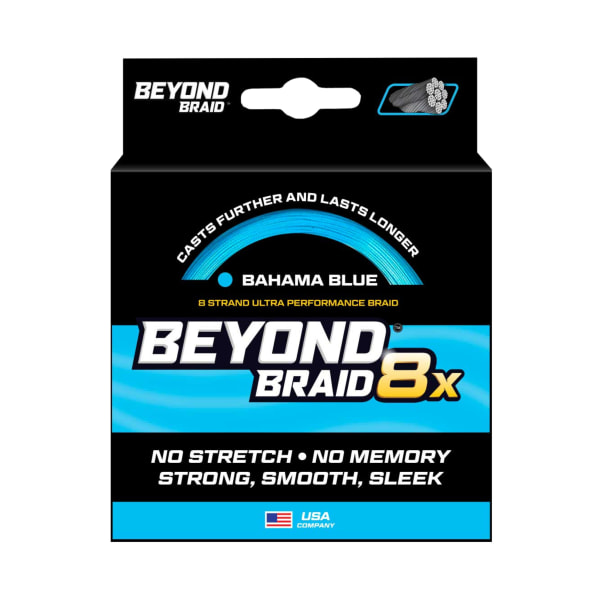 81072419 8X Ultra Performance 8-Strand Fishing Line - Bahama Blue - 20 lbs Test - 500 Yards -  Beyond Braid