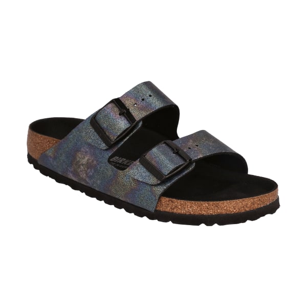 81068432 Arizona Birko-flor Microfiber-Lined Sandals for Ladies - Iridescent Black - Size 39 - Medium -  Birkenstock