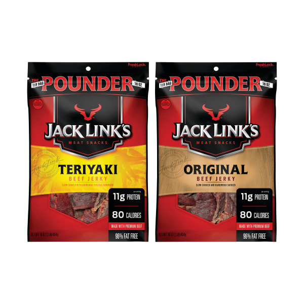 60705698 Original & Teriyaki Beef Jerky Combo - 16 oz - Pack of 2 -  Jack LinkS