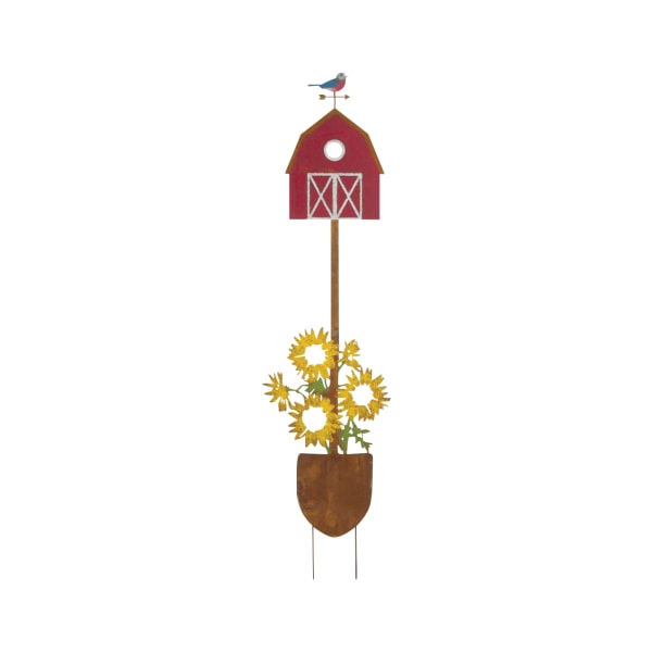 45.75 in.  Rustic Shovel & Birdhouse Garden Stake, Barn - Regal Art & Gift 81456217