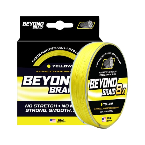 81518750 40 lbs & 2000 Yard Beyond Braid 8X Ultra Performance Test 8-Strand Fishing Line, Yellow -  Bass Pro Shops