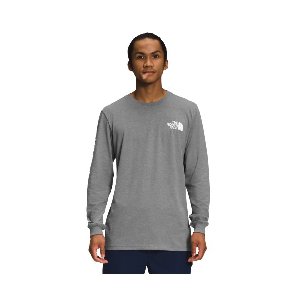 80988139 TNF Sleeve Hit Long-Sleeve T-Shirt for Men - TNF Medium Grey Heather & TNF White - Extra Large -  The North Face