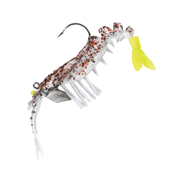 80037501 Shrimp - 3.25 in. - Cajun Pepper & Chartreuse Tail -  Vudu