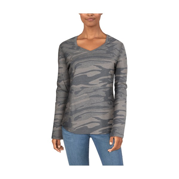 80955423 Essential Long-Sleeve V-Neck T-Shirt for Ladies - Camo - 1X -  Natural Reflections