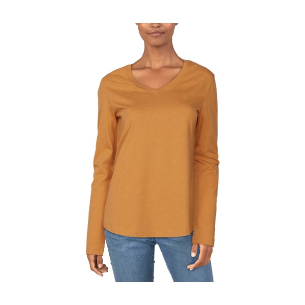 80955442 Essential Long-Sleeve V-Neck T-Shirt for Ladies - Spruce Yellow - 2X -  Natural Reflections