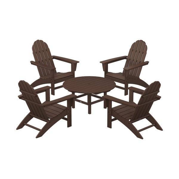 Plywood 80972769 Vineyard Adirondack Chair Conversation Set, Mahogany - 5 Piece -  Polywood