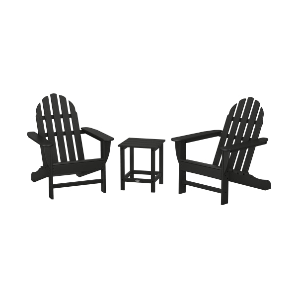 Classic Folding Adirondack 3-Piece Set with Long Island 18"" Side Table -  Polywood, PWS700-1-BL