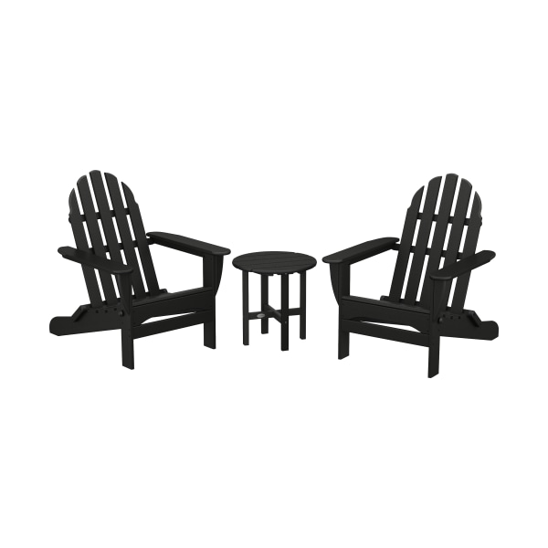 Classic Folding Adirondack 3-Piece Set -  Polywood, PWS214-1-BL