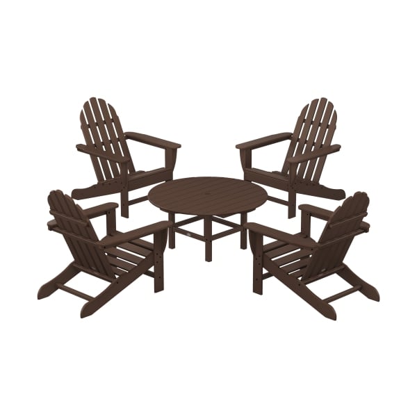 Plywood 80972758 Vineyard Adirondack Rocking Chair Set, Mahogany - 3 Piece -  Polywood