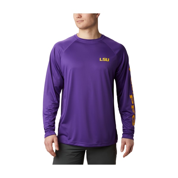 60596247 Collegiate PFG Terminal Tackle Long-Sleeve Shirt for Men - Louisiana State University & Vivid Purple - Extra Large -  Columbia