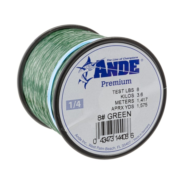 80134063 Premium Monofilament Line 0.25 lbs Spool - 20 lbs - Green -  Ande