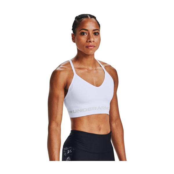 UA Seamless Low Long Sports Bra for Ladies - White - Extra Large - Under Armour 80683827