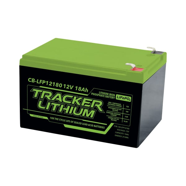 82973547 Tracker 12V Lithium Iron Phosphate Accessory Battery - 18AH -  Bass Pro Shops