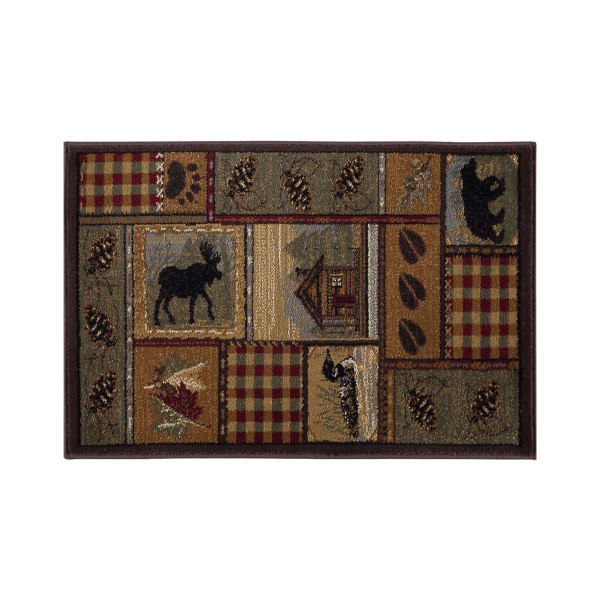80678817 Homespun Cabin Novelty Lodge Area Rug - Multi-Color - 2 x 3 ft -  Tayse Rugs, NTR6548 2x3