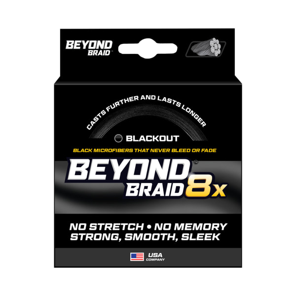 81121715 8X Ultra Performance 8-Strand Fishing Line - Blackout - No Fade - 100 lbs Test - 2000 Yards -  Beyond Braid