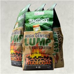 Picture of Bayou Classic 500-406 6 lbs Lump Charcoal with Firestarter, Chemical Free, Quick-Lite