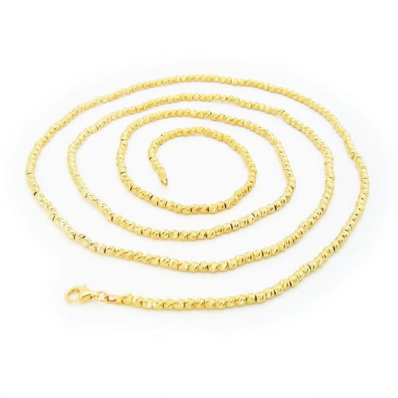 Picture of Fronay 941129G 36 in. Gold Plated Sterling Silver Diamond Cut Gold Pebbles Necklace
