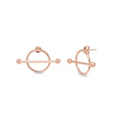 Picture of Fronay 325132 Constellation Rose Gold Stud Earrings in Sterling Silver