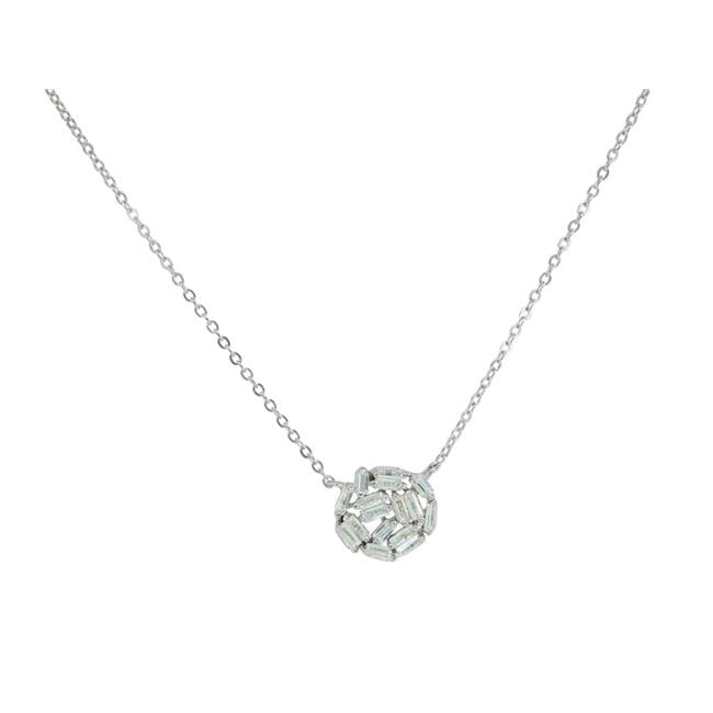 Picture of Fronay 711123 Baguette Cubic Zirconia Pendant&#44; Sterling Silver