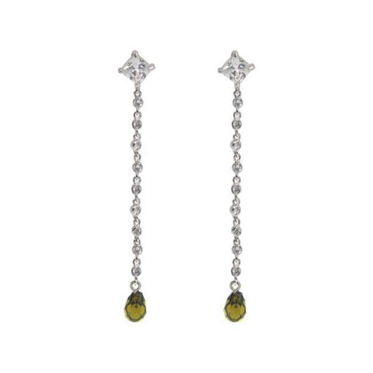 Picture of Fronay 715101 SoCal Green Cubic Zirconia Briolette Earrings in Silver Sterling
