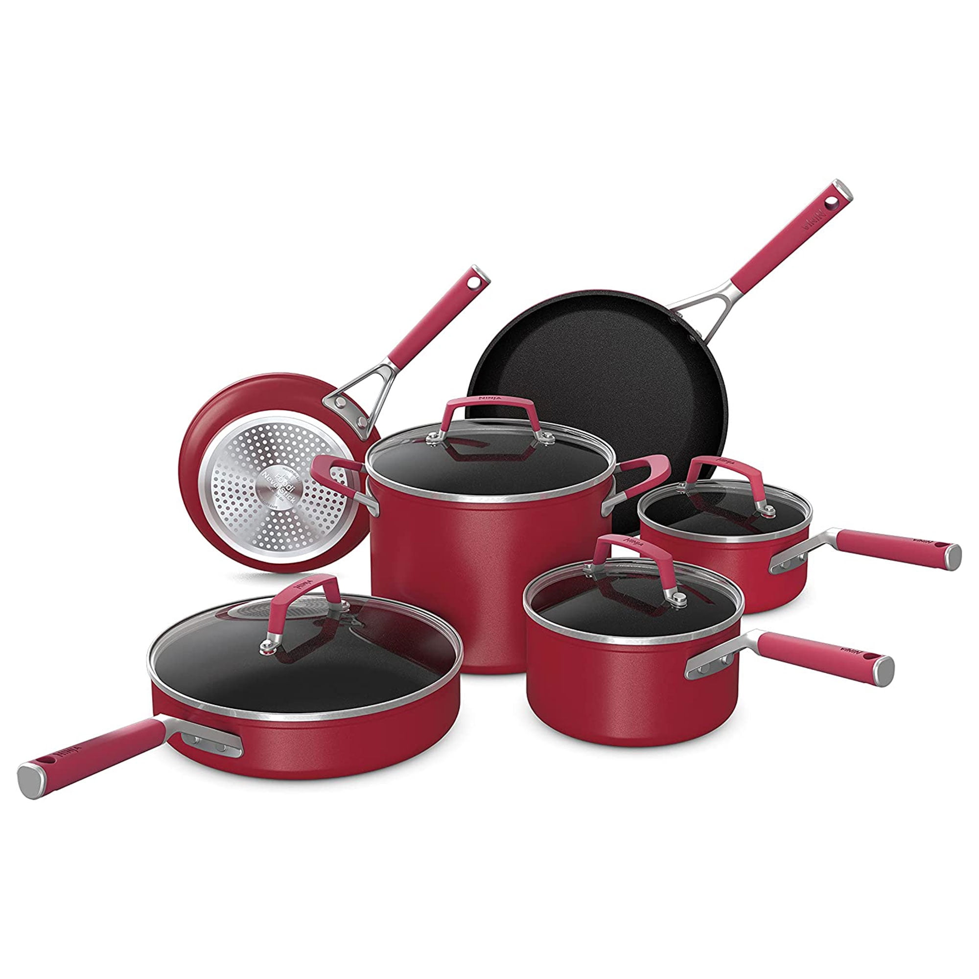 Picture of Ninja NINJA-C29500-POT-SET-UBS Foodi Never Stick Cookware Set, Red