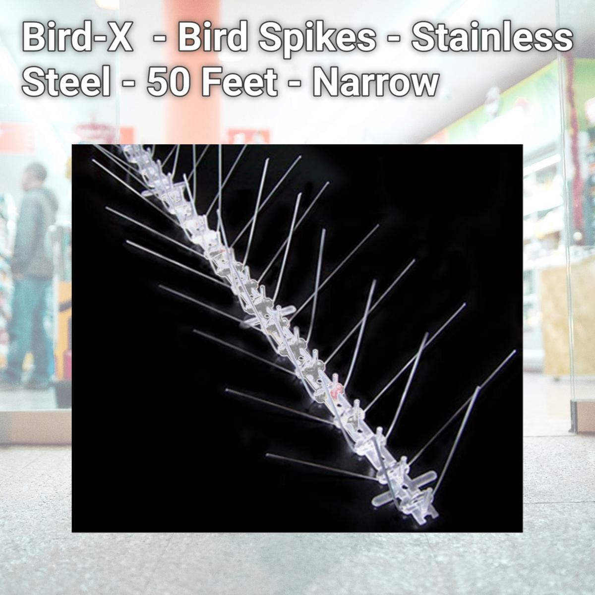 Picture of Bird-X SLS50 - Bird Spikes - Stainless Steel - 50 Feet - Narrow