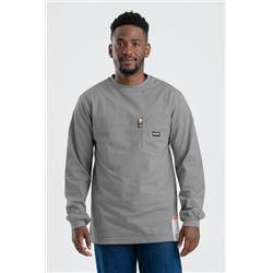 Mens Flame Resistant Crew Neck T-Shirt - Grey - 2XL - Moisture-Wicking
