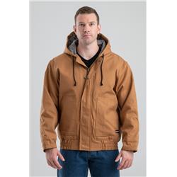Men Flame Resistant Hooded Jacket, Brown Duck - Large