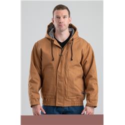 Men Flame Resistant Hooded Jacket, Brown Duck - Extra Large