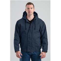 Mens Flame Resistant Duck Hooded Jacket, Navy - 3XL