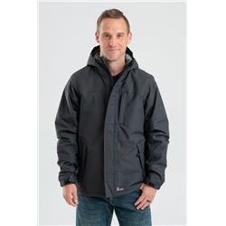Men Coastline Waterproof Rain Jacket , Black - Medium