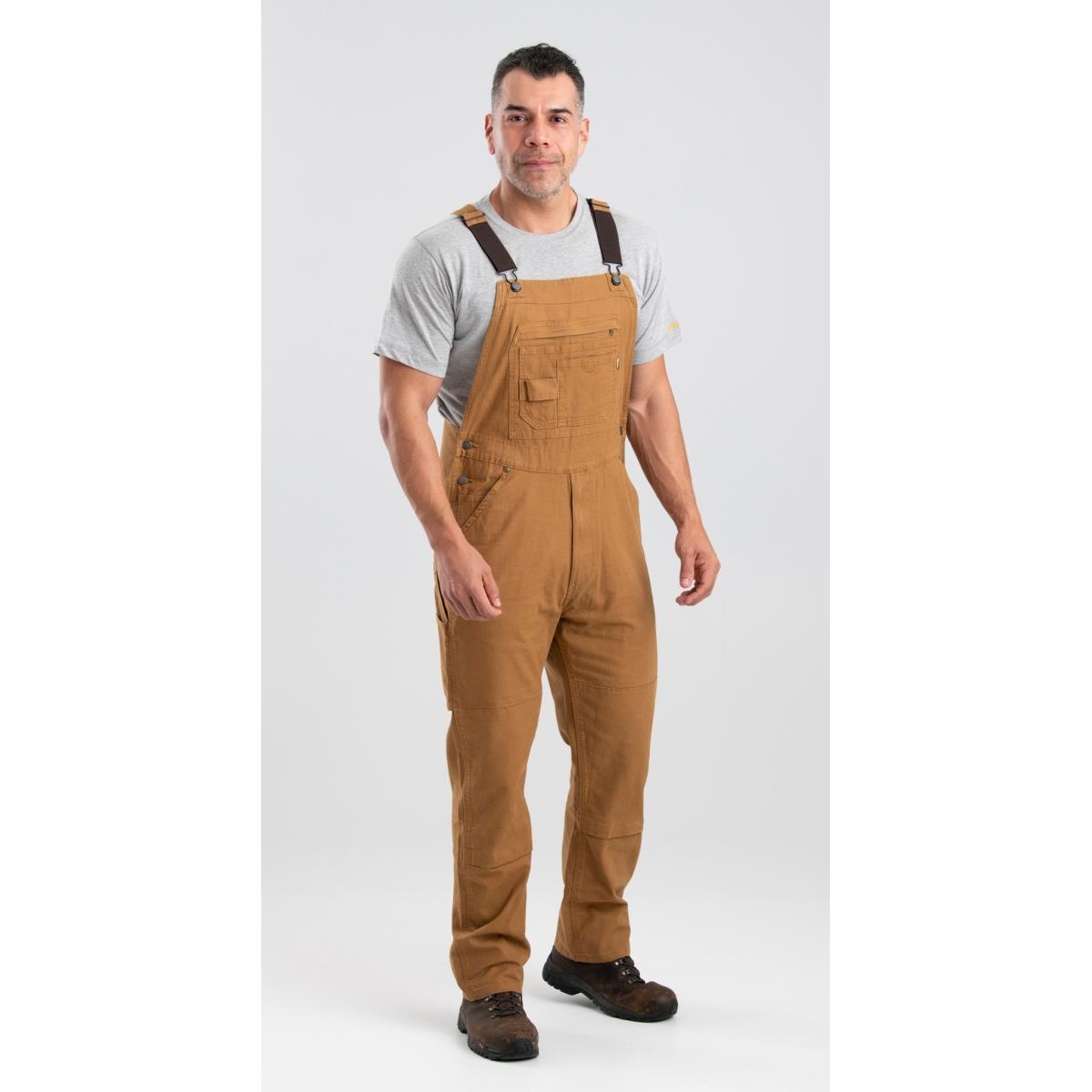 42 x 30 in. Flex 180 Duck Bib Overall, Brown Duck