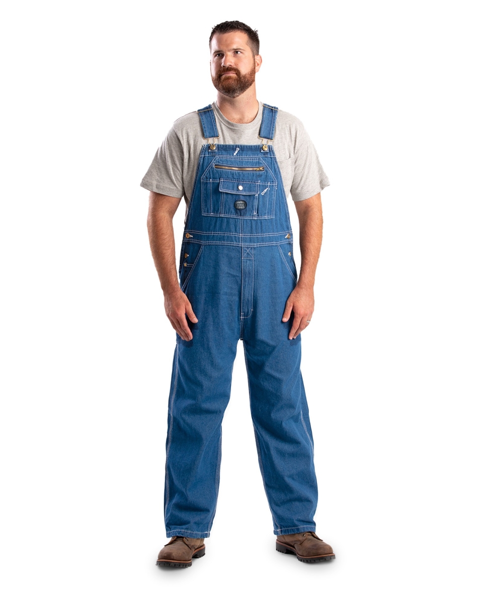 B913LDNS640 Vintage Unlined Washed Bib Overall, Light Denim - 64 in. Chest Size - 30 in. Inseam Size