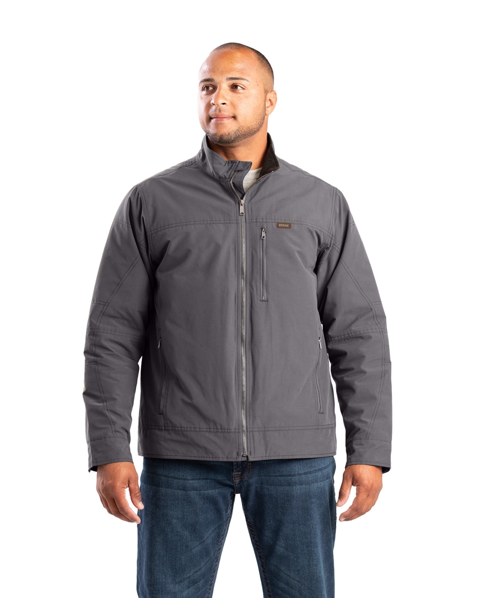 J387GYT440 Highland Quilt-Lined Micro-Duck Jacket, Grey - Large