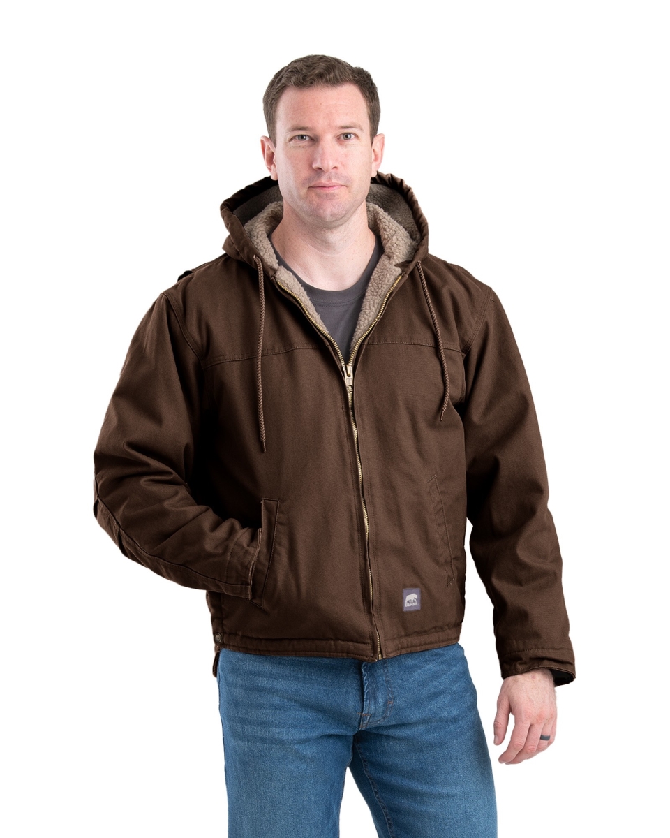 HJ626BBT680 Heartland Washed Duck Hooded Work Coat, Bark - 6XL