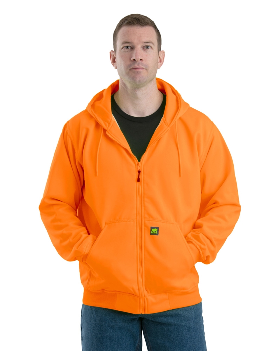 HVF101ORR440 Hi Vis Thermal-Lined Hooded Sweatshirt, Orange - Large