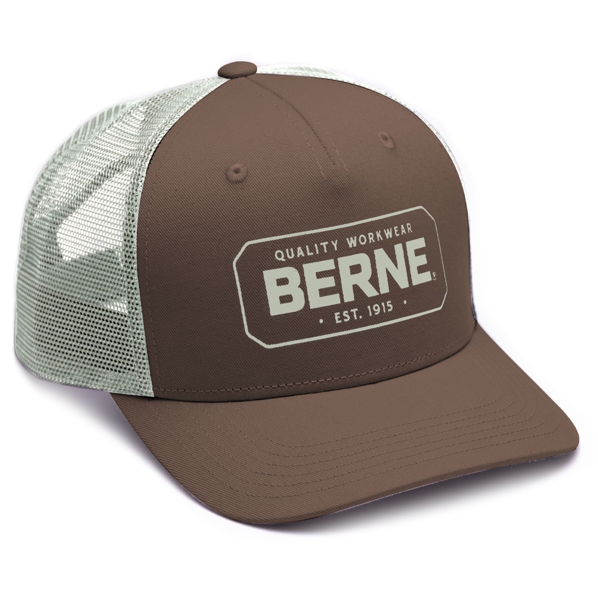 H181BC22400 Decal Logo Trucker Rectangle Cap, Bitter Chocolate with Vintage - One Size