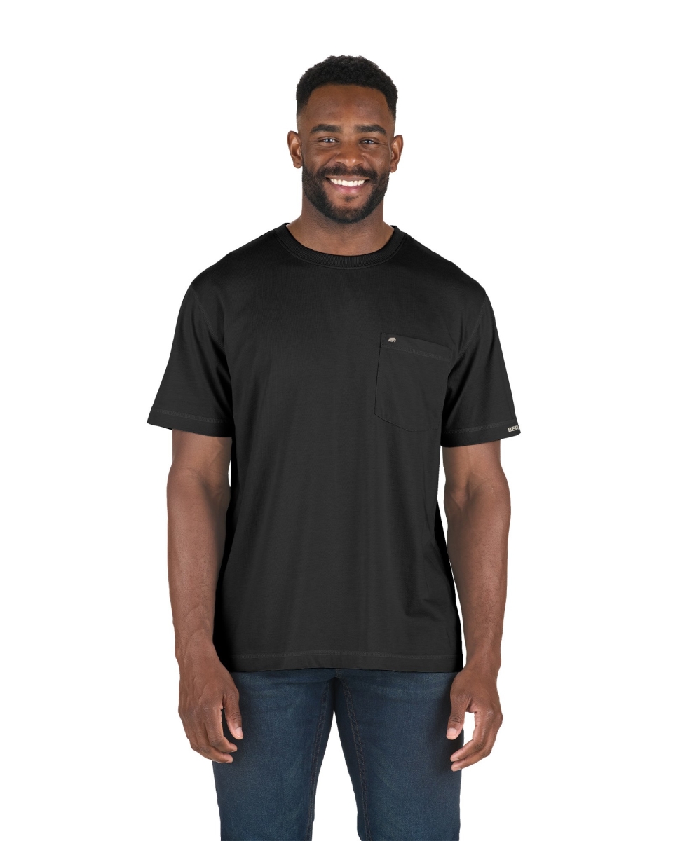 BSM38BKR440 Performance Short Sleeve Pocket T-Shirt, Black - Large